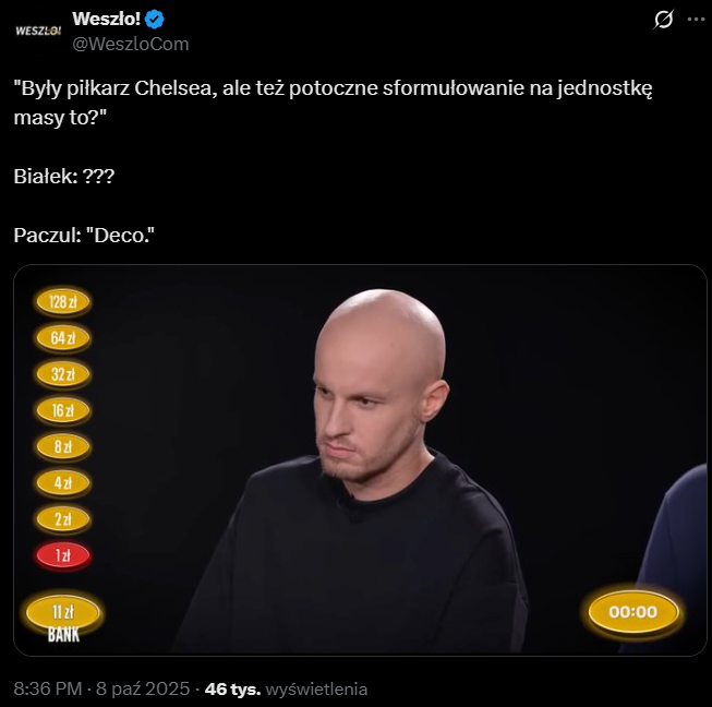 Były piłkarz Chelsea i i potocznie JEDNOSTKA MASY to... XD